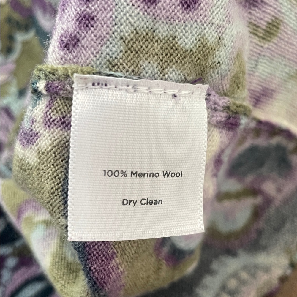 Talbots 100% merino wool Olive & Purple Paisley sweater Chic, unique, gorgeous! - Picture 9 of 9
